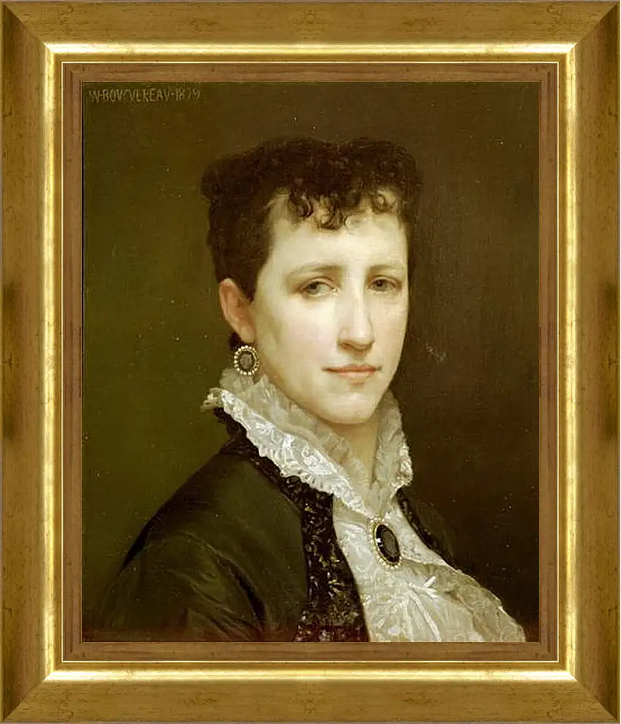 Картина в раме - Portrait of Miss Elizabeth Gardner. Элизабет Гарднер — вторая жена художника. Адольф Вильям Бугро