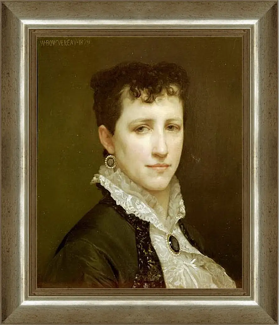 Картина в раме - Portrait of Miss Elizabeth Gardner. Элизабет Гарднер — вторая жена художника. Адольф Вильям Бугро