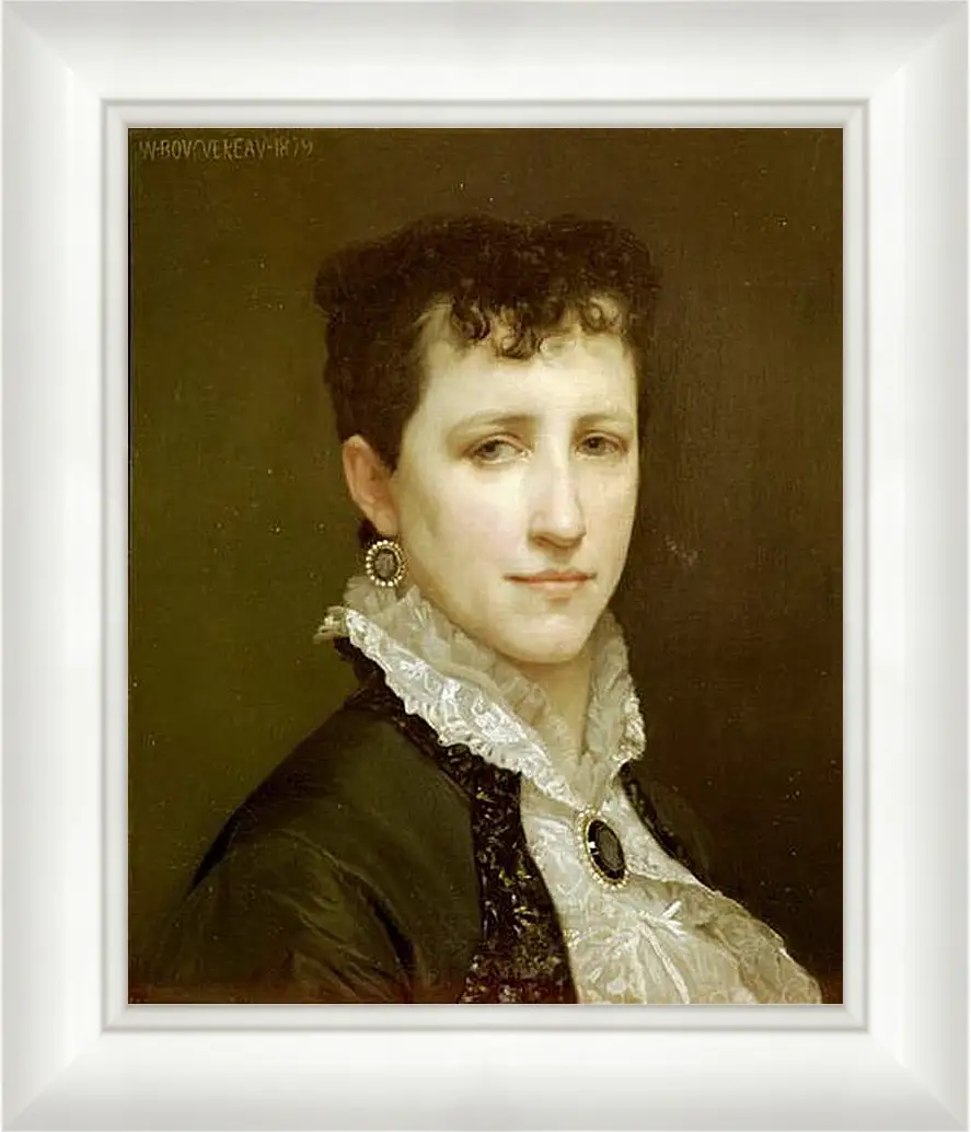 Картина в раме - Portrait of Miss Elizabeth Gardner. Элизабет Гарднер — вторая жена художника. Адольф Вильям Бугро