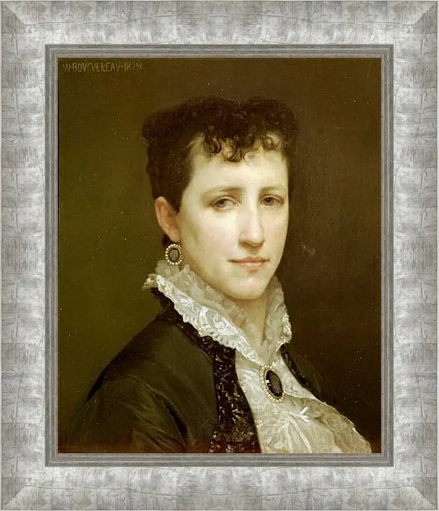 Картина в раме - Portrait of Miss Elizabeth Gardner. Элизабет Гарднер — вторая жена художника. Адольф Вильям Бугро