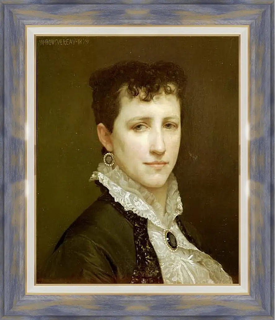 Картина в раме - Portrait of Miss Elizabeth Gardner. Элизабет Гарднер — вторая жена художника. Адольф Вильям Бугро