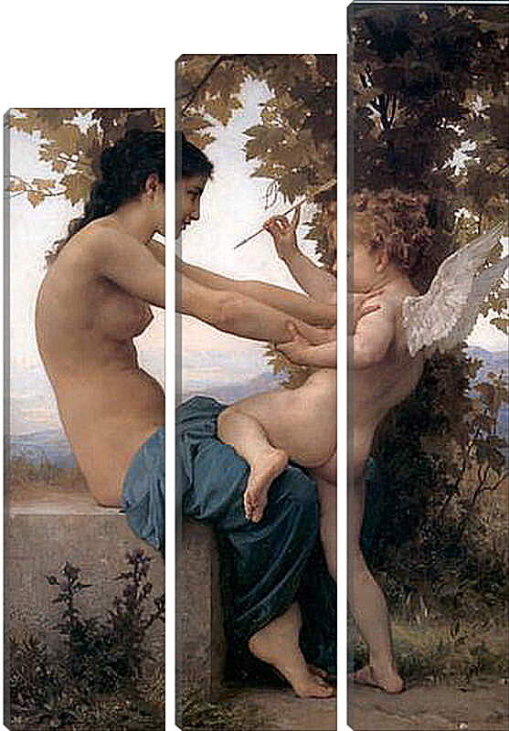 Модульная картина - A Young Girl Defending Herself Against Eros. Адольф Девушка, защищающаяся от Эрота. Вильям Бугро