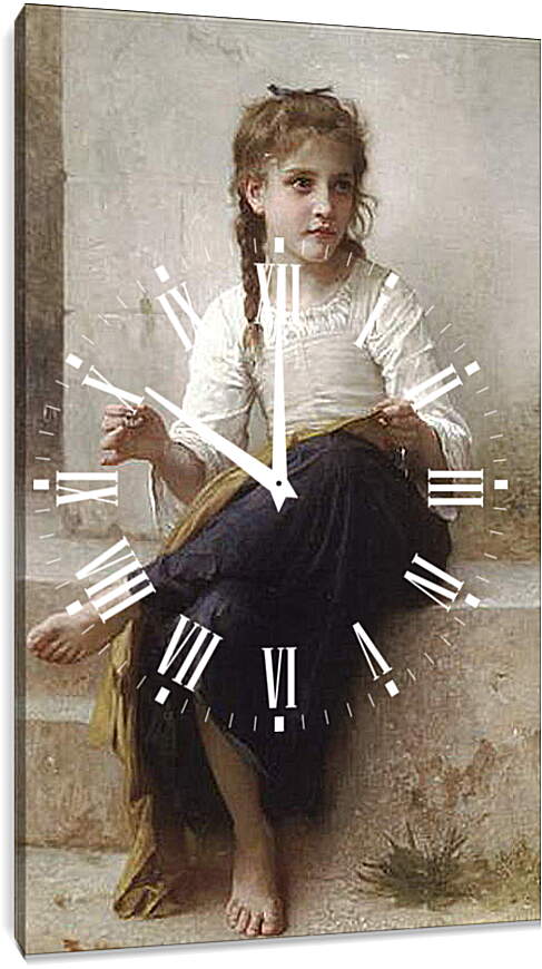 Часы картина - La couturiere huge. Швея. Адольф Вильям Бугро