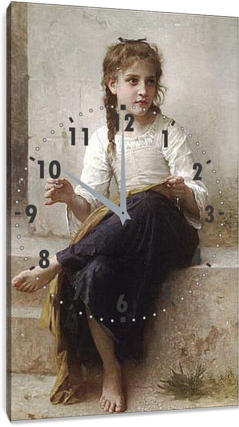 Часы картина - La couturiere huge. Швея. Адольф Вильям Бугро