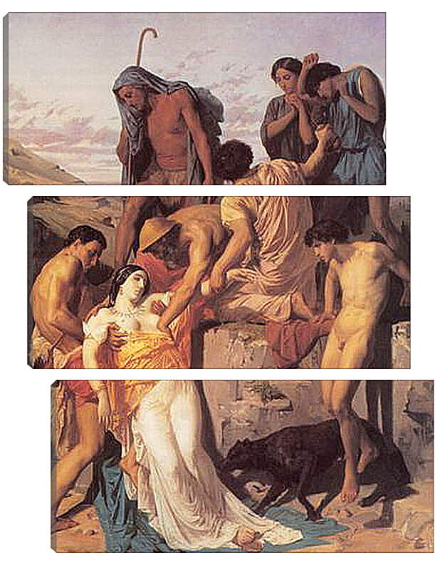 Модульная картина - Zenobia Retrouvee par les Bergers sur les Bords de Laraxe. Зенобия на берегу Аракса. Адольф Вильям Бугро