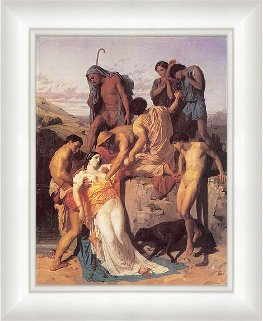 Картина в раме - Zenobia Retrouvee par les Bergers sur les Bords de Laraxe. Зенобия на берегу Аракса. Адольф Вильям Бугро