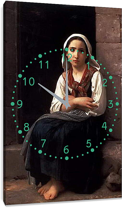 Часы картина - Yvonette. Ивонетта. Адольф Вильям Бугро