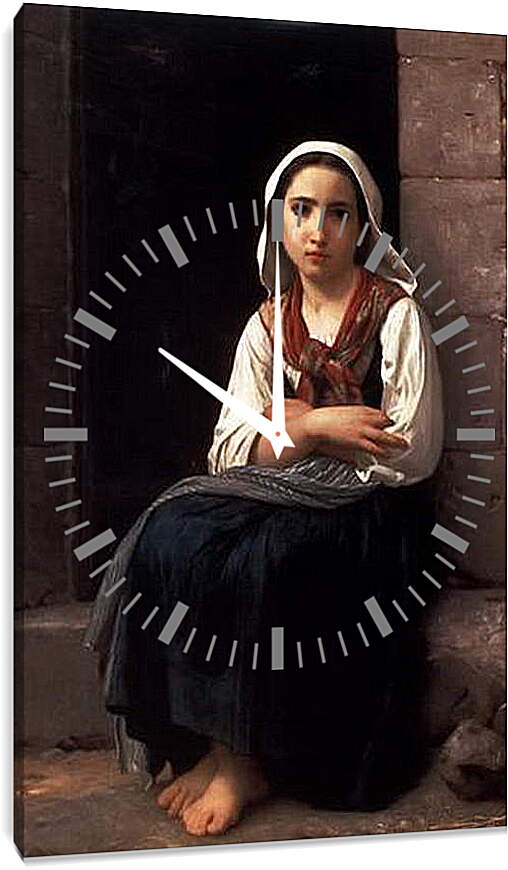 Часы картина - Yvonette. Ивонетта. Адольф Вильям Бугро