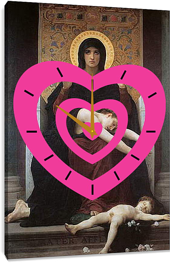 Часы картина - Vierge Consolatrice. Утешающая Дева. Адольф Вильям Бугро