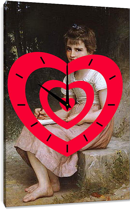 Часы картина - Une Vocation. Адольф Вильям Бугро