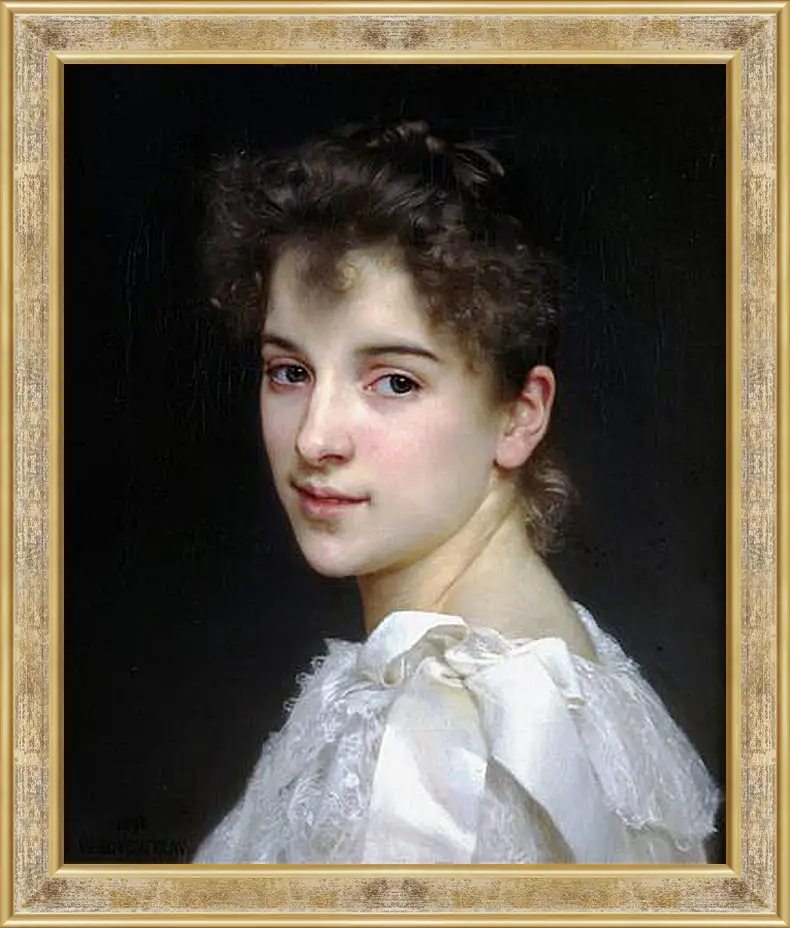 Картина в раме - Portrait de Gabrielle Cot - Габриэль Кот. Адольф Вильям Бугро