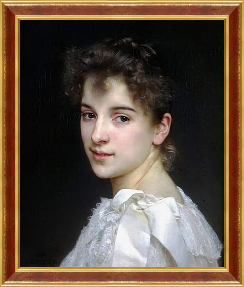 Картина в раме - Portrait de Gabrielle Cot - Габриэль Кот. Адольф Вильям Бугро