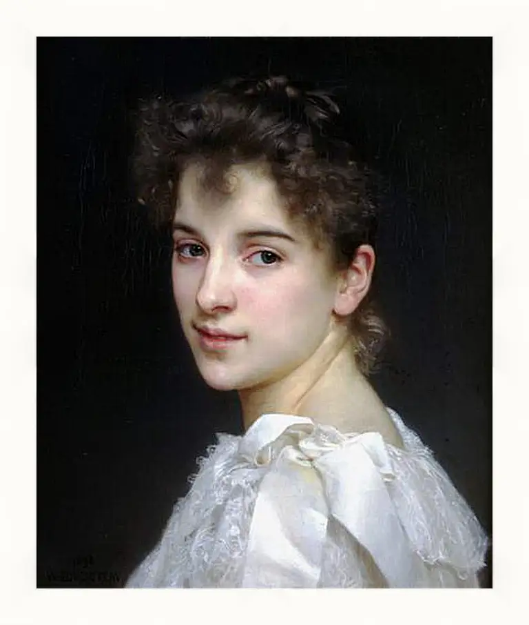 Картина в раме - Portrait de Gabrielle Cot - Габриэль Кот. Адольф Вильям Бугро