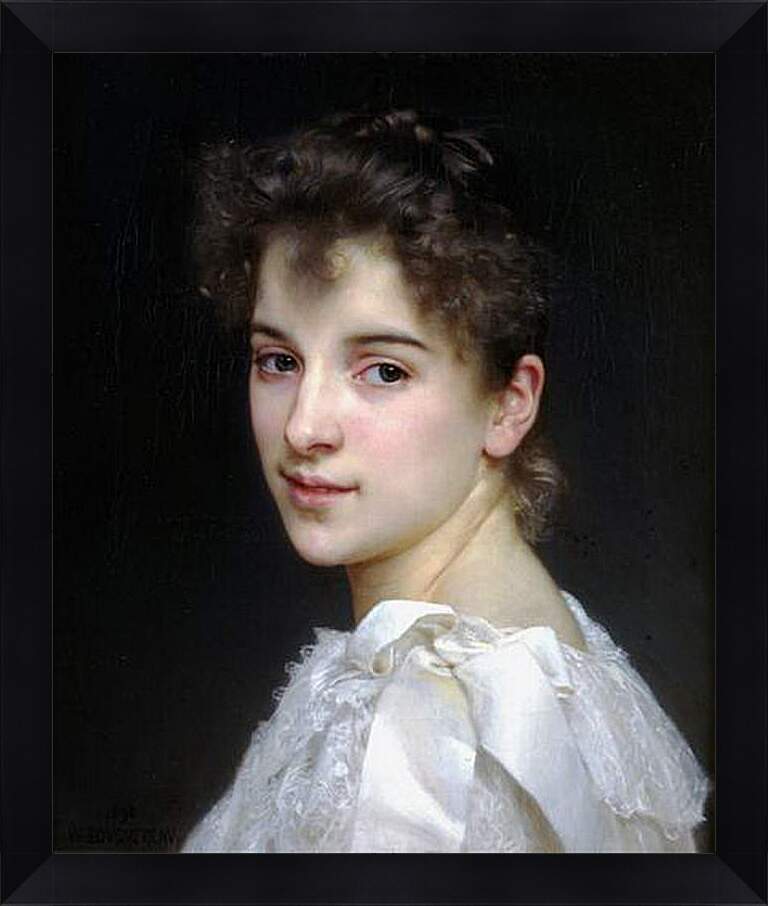 Картина в раме - Portrait de Gabrielle Cot - Габриэль Кот. Адольф Вильям Бугро