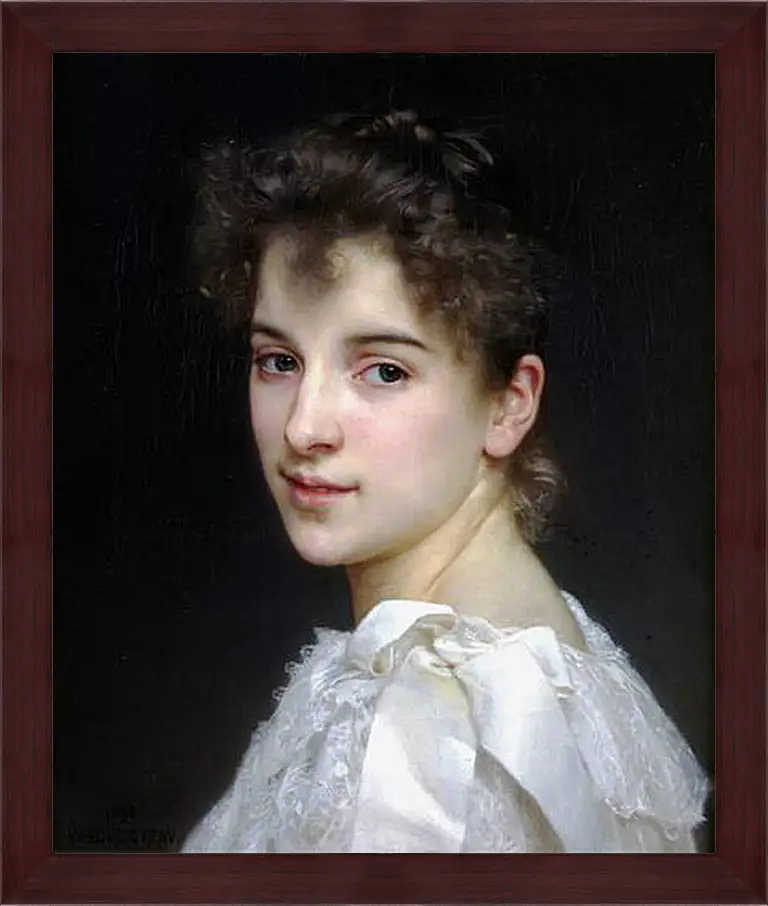 Картина в раме - Portrait de Gabrielle Cot - Габриэль Кот. Адольф Вильям Бугро