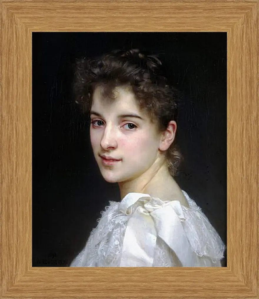 Картина в раме - Portrait de Gabrielle Cot - Габриэль Кот. Адольф Вильям Бугро