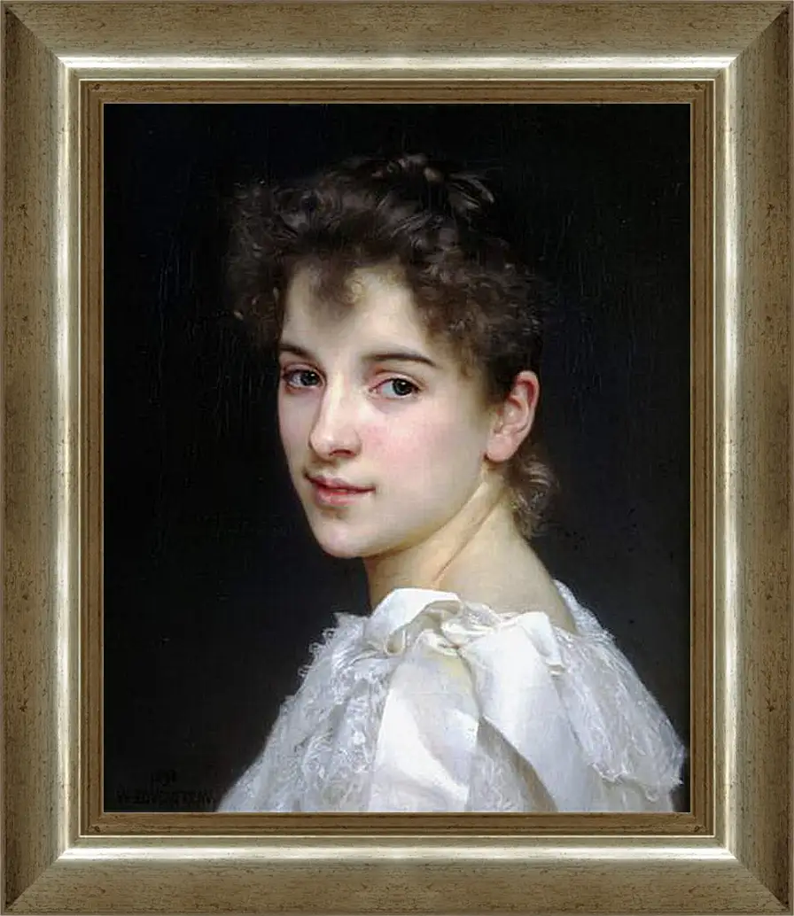 Картина в раме - Portrait de Gabrielle Cot - Габриэль Кот. Адольф Вильям Бугро