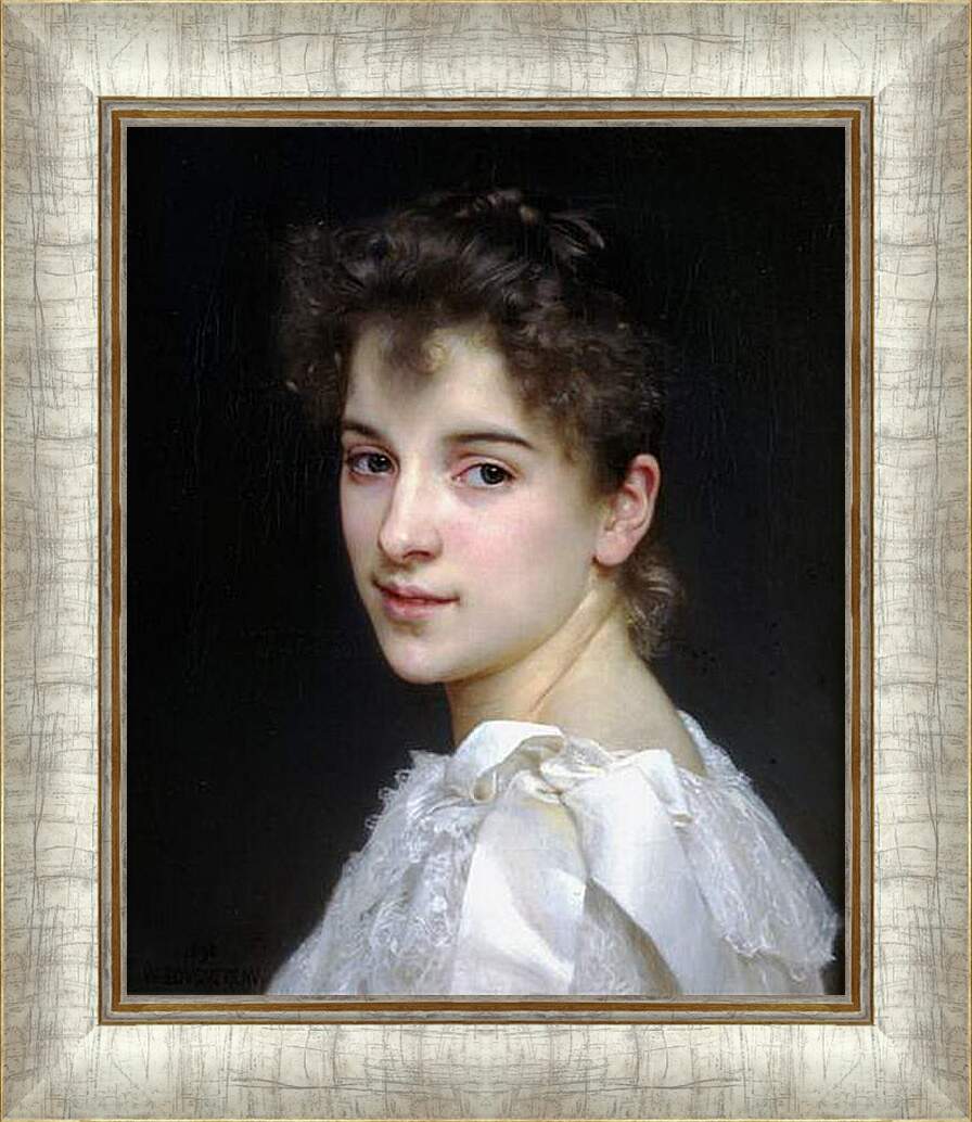 Картина в раме - Portrait de Gabrielle Cot - Габриэль Кот. Адольф Вильям Бугро