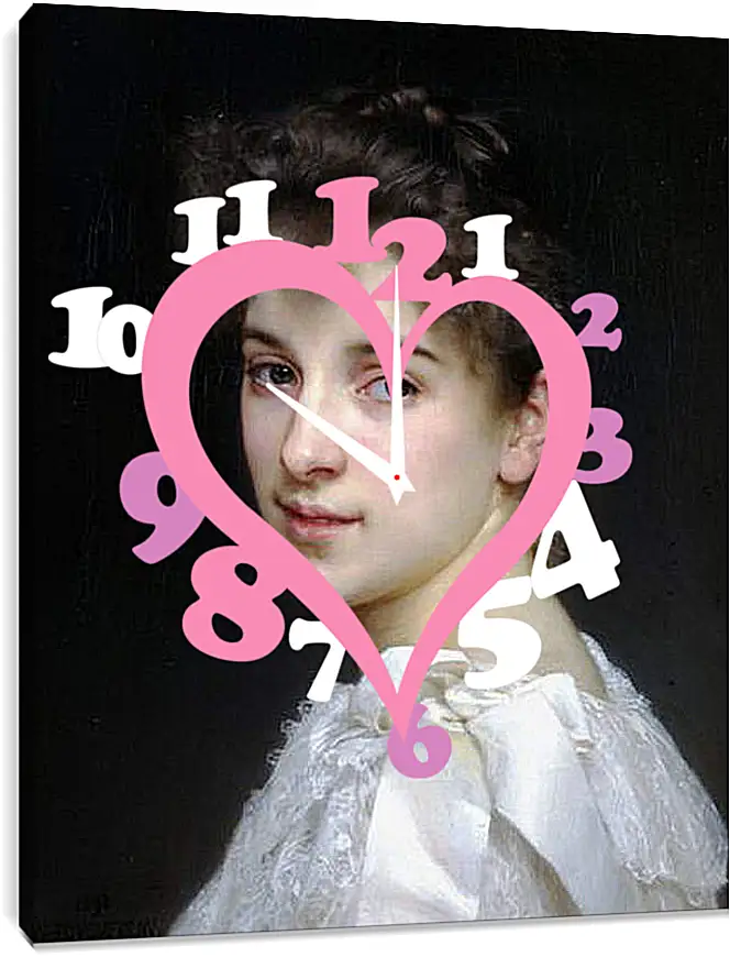 Часы картина - Portrait de Gabrielle Cot - Габриэль Кот. Адольф Вильям Бугро