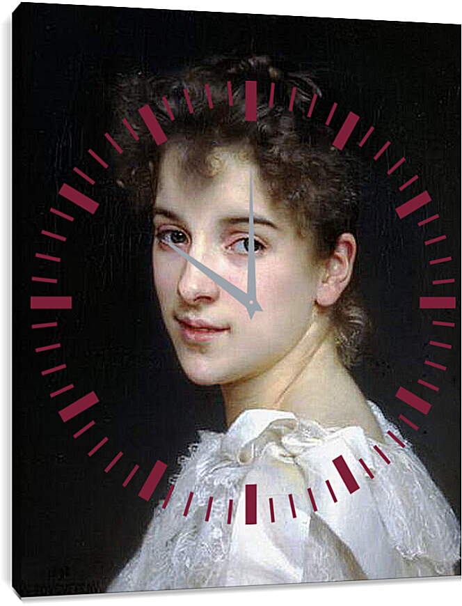 Часы картина - Portrait de Gabrielle Cot - Габриэль Кот. Адольф Вильям Бугро