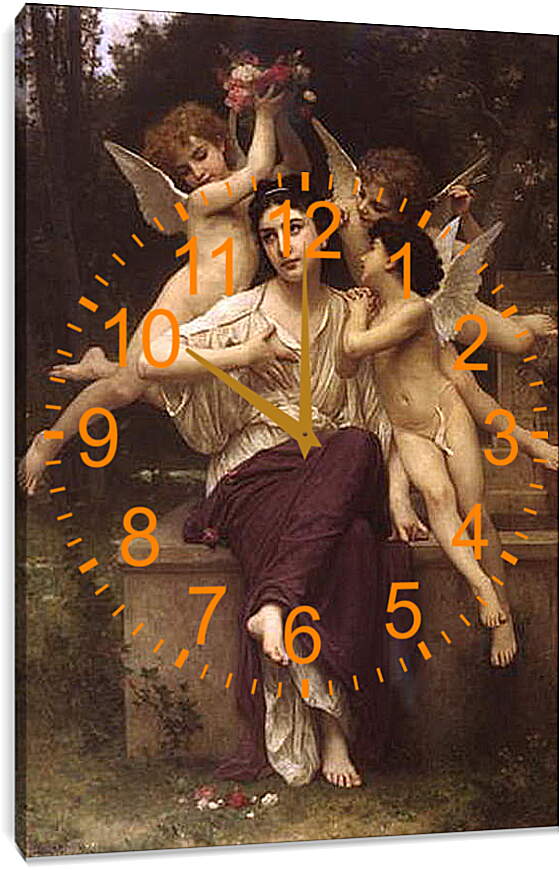 Часы картина - Reve de Printemps. Мечты о весне. Адольф Вильям Бугро