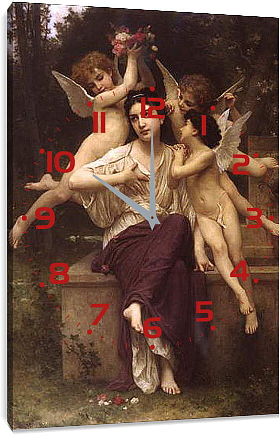 Часы картина - Reve de Printemps. Мечты о весне. Адольф Вильям Бугро