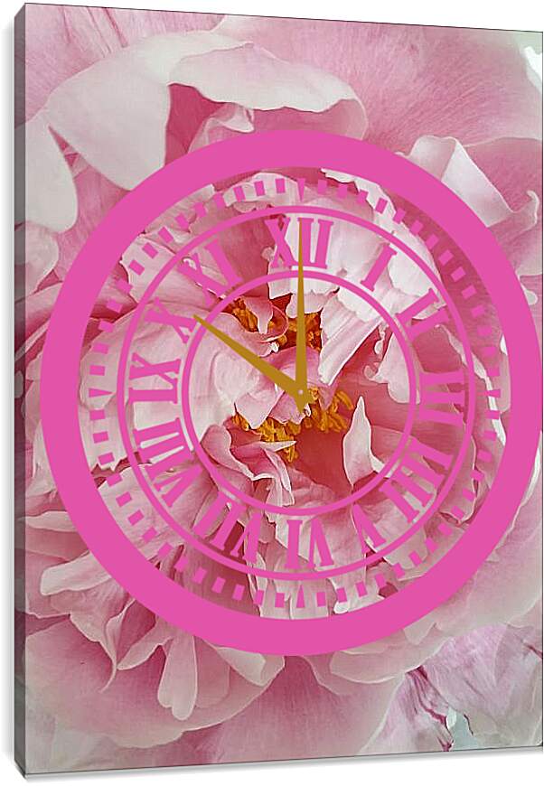 Часы картина - Пион розовый
