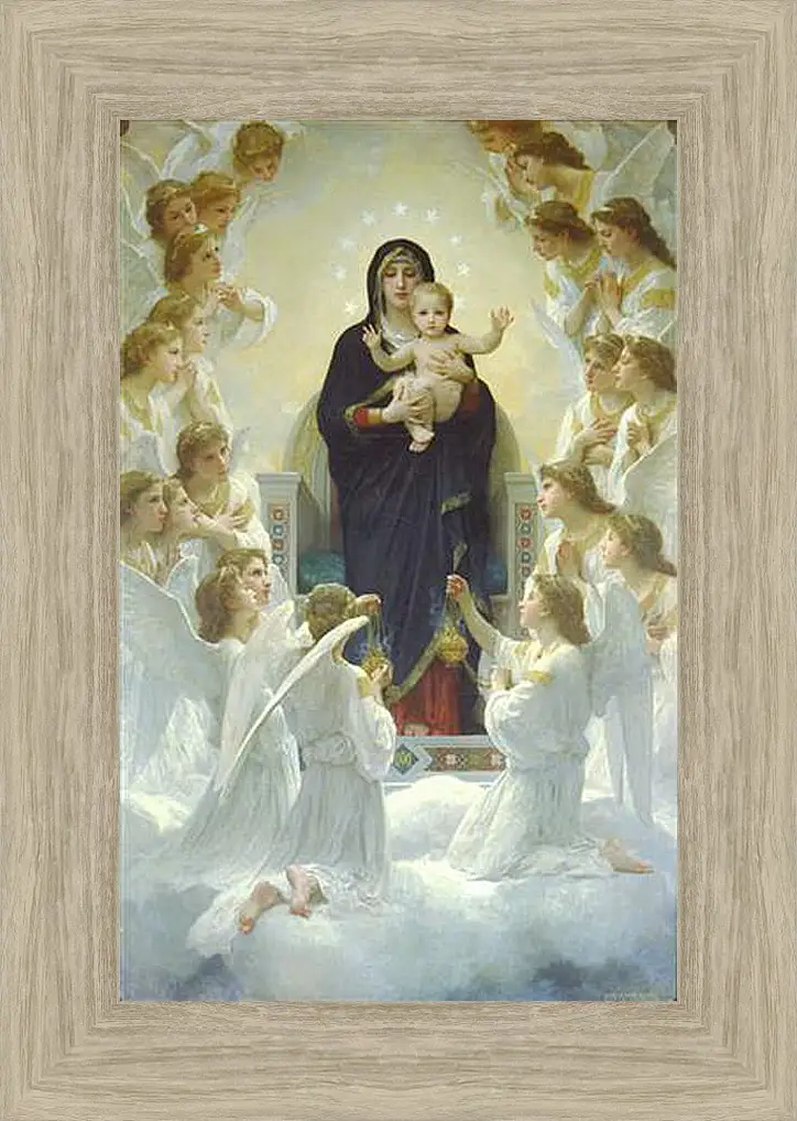 Картина в раме - Regina Angelorum. Королева ангелов. Адольф Вильям Бугро