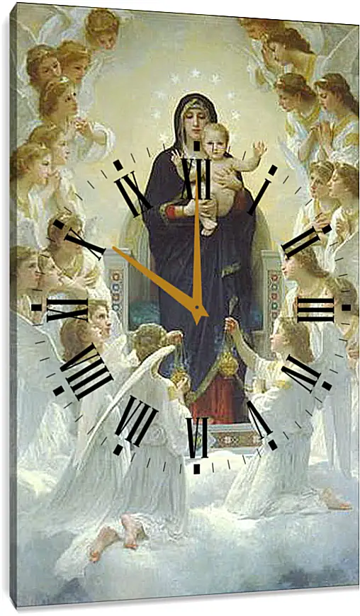 Часы картина - Regina Angelorum. Королева ангелов. Адольф Вильям Бугро