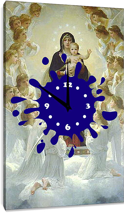 Часы картина - Regina Angelorum. Королева ангелов. Адольф Вильям Бугро