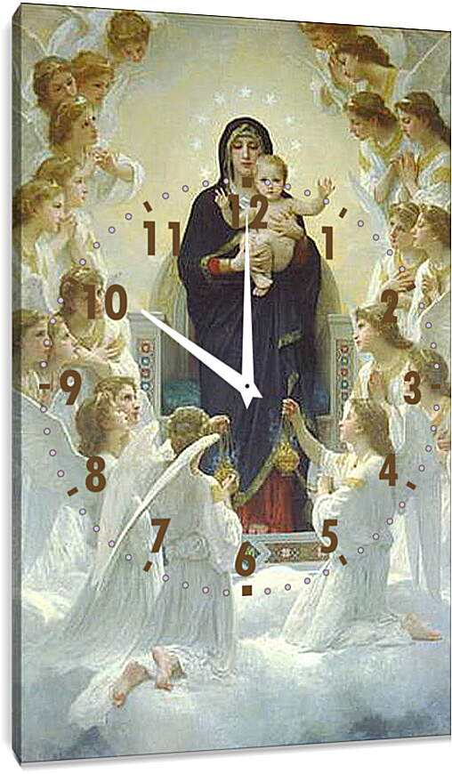 Часы картина - Regina Angelorum. Королева ангелов. Адольф Вильям Бугро