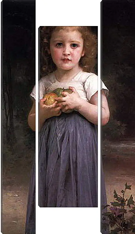 Модульная картина - Petite Fille Tenant des Pommes Dans Les Mains. Девочка с яблоками в руках. Адольф Вильям Бугро