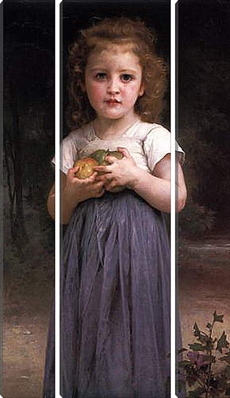 Модульная картина - Petite Fille Tenant des Pommes Dans Les Mains. Девочка с яблоками в руках. Адольф Вильям Бугро