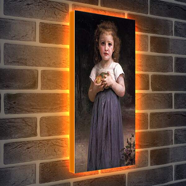 Лайтбокс световая панель - Petite Fille Tenant des Pommes Dans Les Mains. Девочка с яблоками в руках. Адольф Вильям Бугро