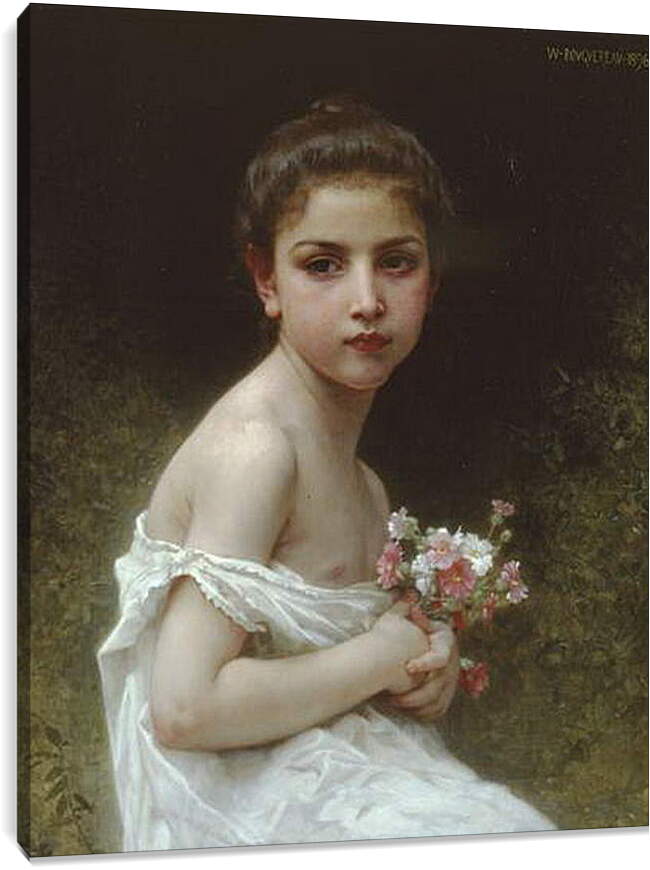 Постер и плакат - Petite Fille au Bouquet. Девочка с букетом. Адольф Вильям Бугро