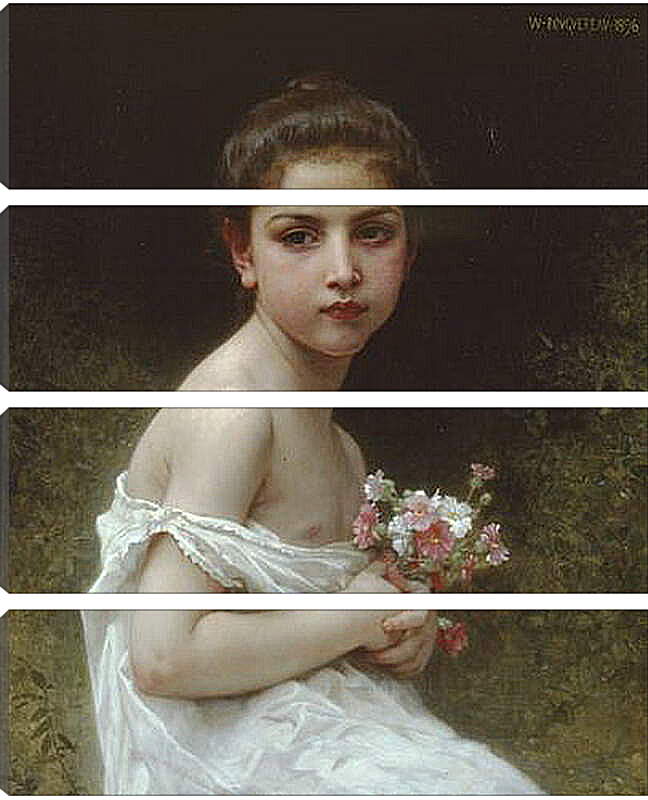 Модульная картина - Petite Fille au Bouquet. Девочка с букетом. Адольф Вильям Бугро