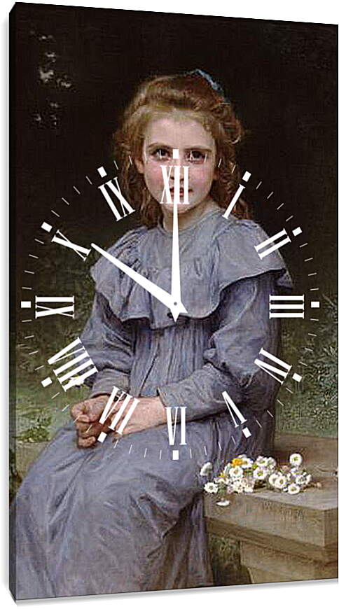 Часы картина - Paquerettes. Маргаритки. Адольф Вильям Бугро