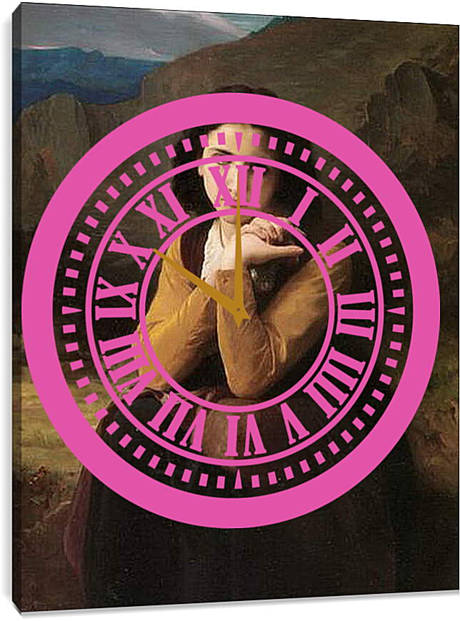 Часы картина - Mignon. Задумчивая красавица. Адольф Вильям Бугро