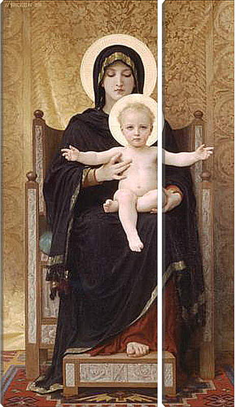Модульная картина - Madone Assise. Мадонна с младенцем на троне. Адольф Вильям Бугро