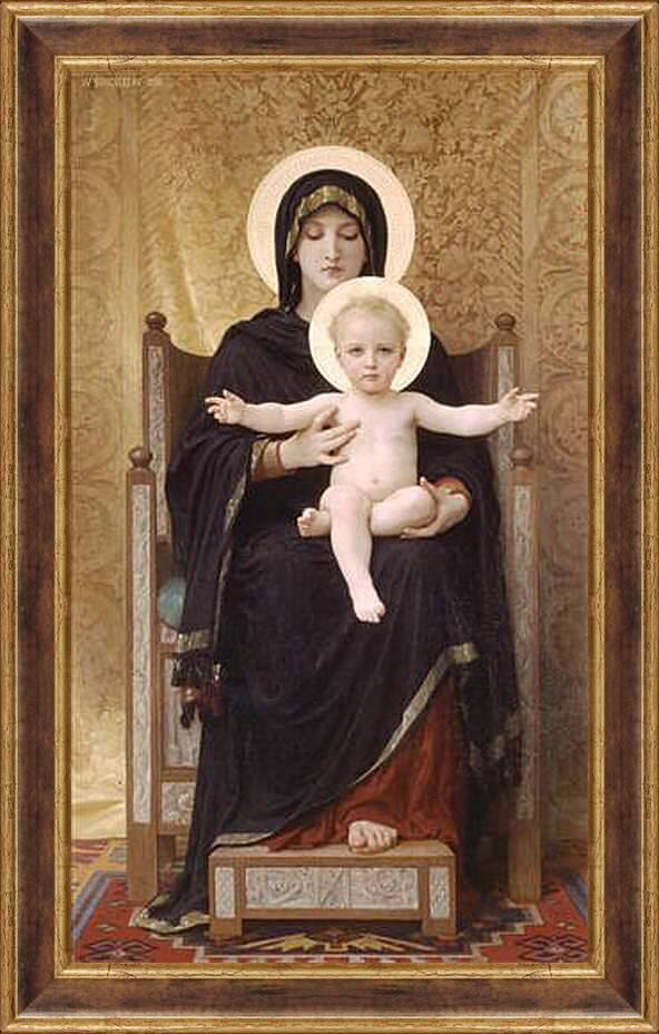 Картина в раме - Madone Assise. Мадонна с младенцем на троне. Адольф Вильям Бугро