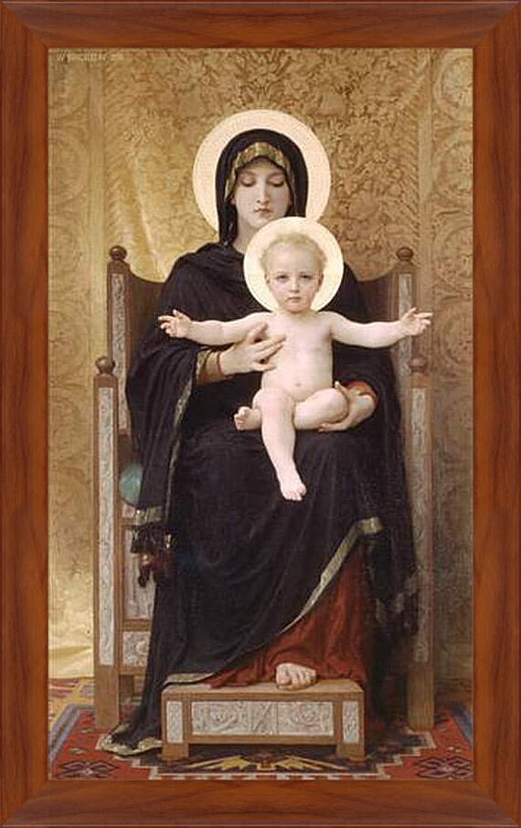 Картина в раме - Madone Assise. Мадонна с младенцем на троне. Адольф Вильям Бугро
