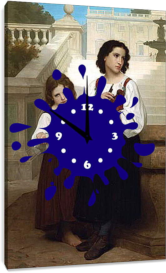 Часы картина - Loin du Pays. Далеко от дома. Адольф Вильям Бугро