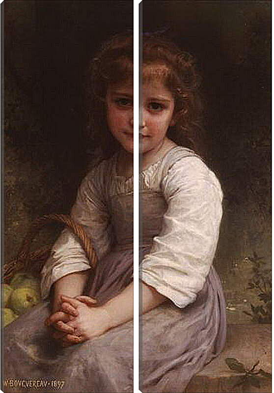 Модульная картина - Les Pommes. Девочка с корзиной яблок. Адольф Вильям Бугро
