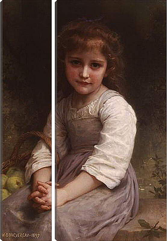 Модульная картина - Les Pommes. Девочка с корзиной яблок. Адольф Вильям Бугро