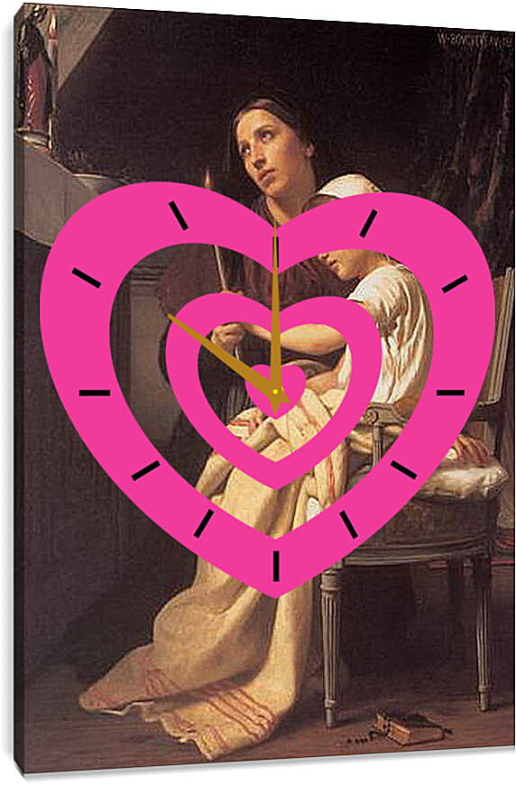 Часы картина - Le Voeu. Благодарственная жертва. Адольф Вильям Бугро