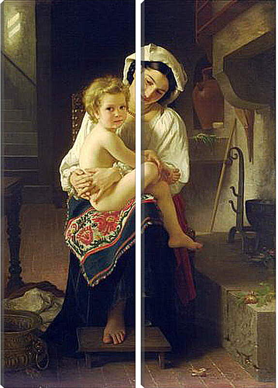 Модульная картина - Le Lever. Молодая мать с ребенком. Адольф Вильям Бугро