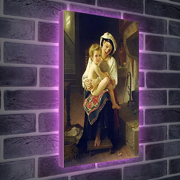Лайтбокс световая панель - Le Lever. Молодая мать с ребенком. Адольф Вильям Бугро