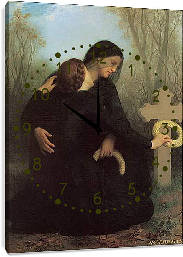 Часы картина - Le Jour des Morts. День памяти. Адольф Вильям Бугро