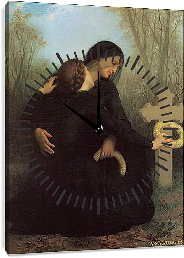 Часы картина - Le Jour des Morts. День памяти. Адольф Вильям Бугро
