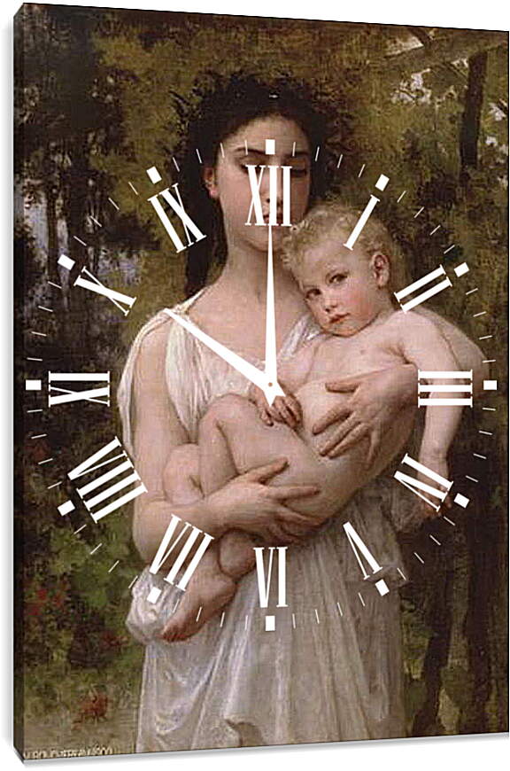 Часы картина - Le Jeune Frere. Младший брат. Адольф Вильям Бугро